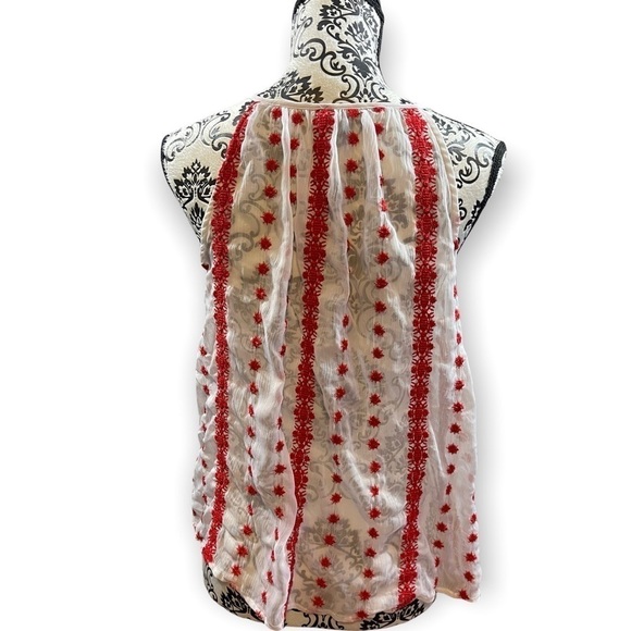 JESSICA Simpson red and white sheer Spaghetti strap top - Picture 5 of 8